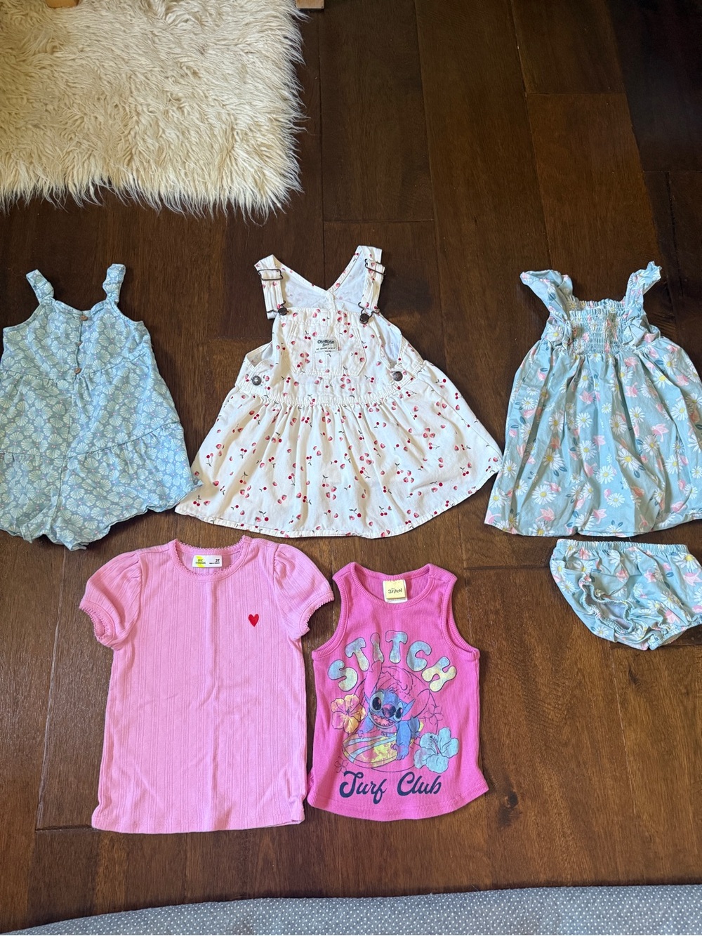 OshKosh B'gosh Pink Ribbed Tee & Pink Stitch Tank Set - 2pc